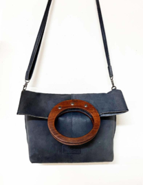 Blauw lederen Micmacbags tas - Lumberjill - Shopper. Leren handtas