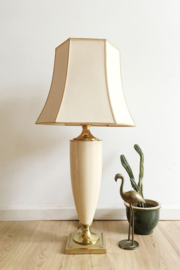 Grote vintage tafellamp - Maison Le Dauphin. Prachtige keramieken lamp met kap.