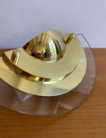 Goud kleurige messing wandlampje, Kappa - Dijkstra? Vintage Hollywood Regency lampje
