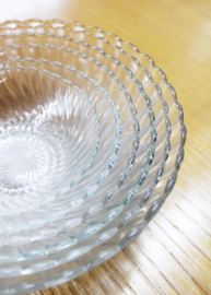 Set glazen vintage schaaltjes. Zes retro schalen.