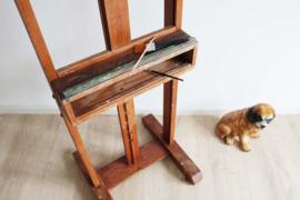 Super stoere houten schildersezel. Verstelbare vintage ezel / XXL stoepbord