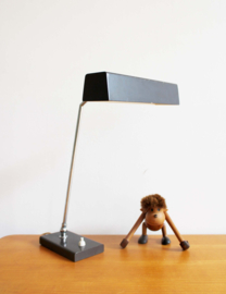 Donkerbruine vintage pianolamp, Hala? Retro design lees / tafellamp