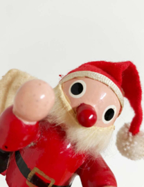 Houten vintage kerstmannetje met zak. Retro kerstdecoratie, Kurt Adler?