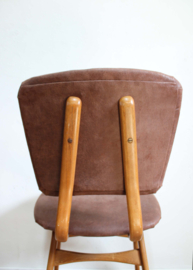 Set houten vintage stoelen. 2 Mid Century retro eetkamerstoelen