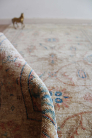 Handgemaakt vintage tapijt met bloemen, Ziegler? Oosters vloerkleed