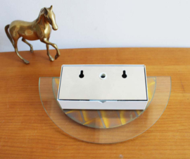 Goud kleurige messing wandlampje, Kappa - Dijkstra? Vintage Hollywood Regency lampje