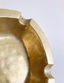 Massief messing/ koperen  asbak. Goudkleurig vintage bakje