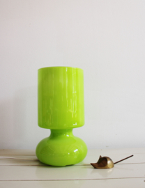 Lime groen retro tafellampje- Lykta Ikea. Glazen retro Mushroom lamp