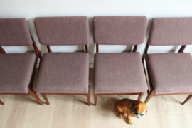 Set van 4 teakhouten vintage stoelen, Topform? Mid Century retro design stoelen.