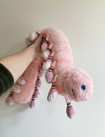 Lange vintage rups knuffel,  Lots-a- Leggggggs. Origineel retro knuffelbeest