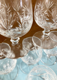 Set van 6 kristallen port / likeur glazen. Prachtige vintage glaasjes
