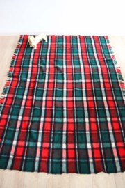 Geblokte wollen vintage deken. Retro Tartan plaid / sprei met ruitjes