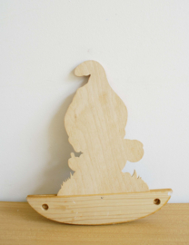 Vintage kapstok met kabouter. Houten retro kapstokje voor kids