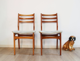 Set houten vintage stoelen. Mid Century retro eetkamerstoel, 2