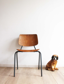 Industriële retro schoolstoel,  Kho Liang Ie? Hout/metalen vintage stoel