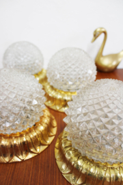 Set Hollywood Regency plafond/ wand lampen - Limburg. 4 vintage lampjes