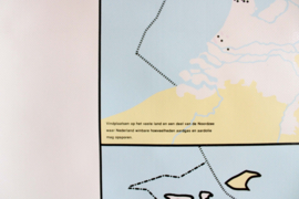 Vintage schoolplaat - Groningen / Nederland. Grote retro Geografie landkaart