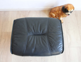 Vintage Ottoman met lederen kussen, Unico? Scandinavisch design voetenbank
