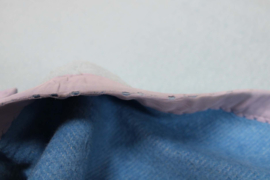 Grote blauwe vintage deken. Wollen retro sprei - 170 x 180 cm.