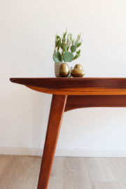 Teakhouten vintage eettafel - Louis Van Teeffelen - WéBé. Mid Century design tafel, uitschuifbaar
