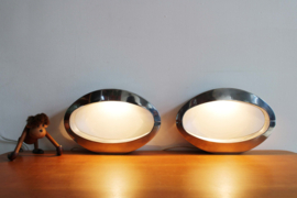 Set retro design lampen - Berio - Massive. Zilverkleurige vintage tafellamp