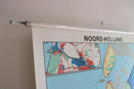 Vintage schoolplaat - Noord Holland / Nederland. Retro Geografie landkaart