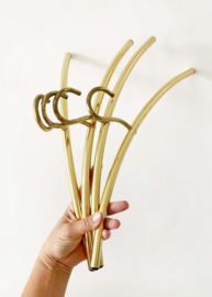 4 goudkleurige vintage kledinghangers. Set Hollywood regency kleerhangers / kapstok.