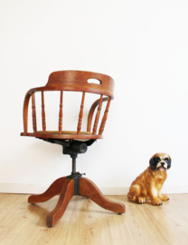Amerikaanse antieke bureaustoel. Houten vintage stoel -Heywood Brothers and Wakefield Company