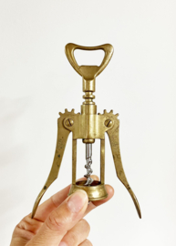Vintage messing kurkentrekker- Tip Top. Retro flessenopener
