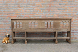 Originele houten kerkbank. Lange vintage bank - 200 cm.