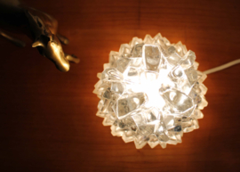 Vintage plafonnière van dik glas, Glashütte Limburg? Retro plafonnière / Thabur lamp