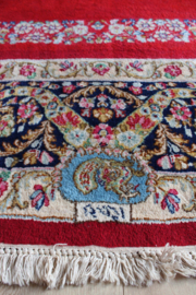 Groot handgeknoopt Oosters tapijt met bloemen. XXL Vintage Perzisch kleed, Kirman/Kerman