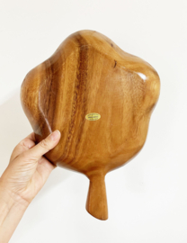Houten vintage schaal met vakken. Boho retro snackschaal