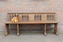 Originele houten kerkbank. Lange vintage bank - 200 cm.