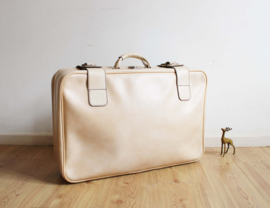 Toffe beige retro koffer. Blits vintage valies