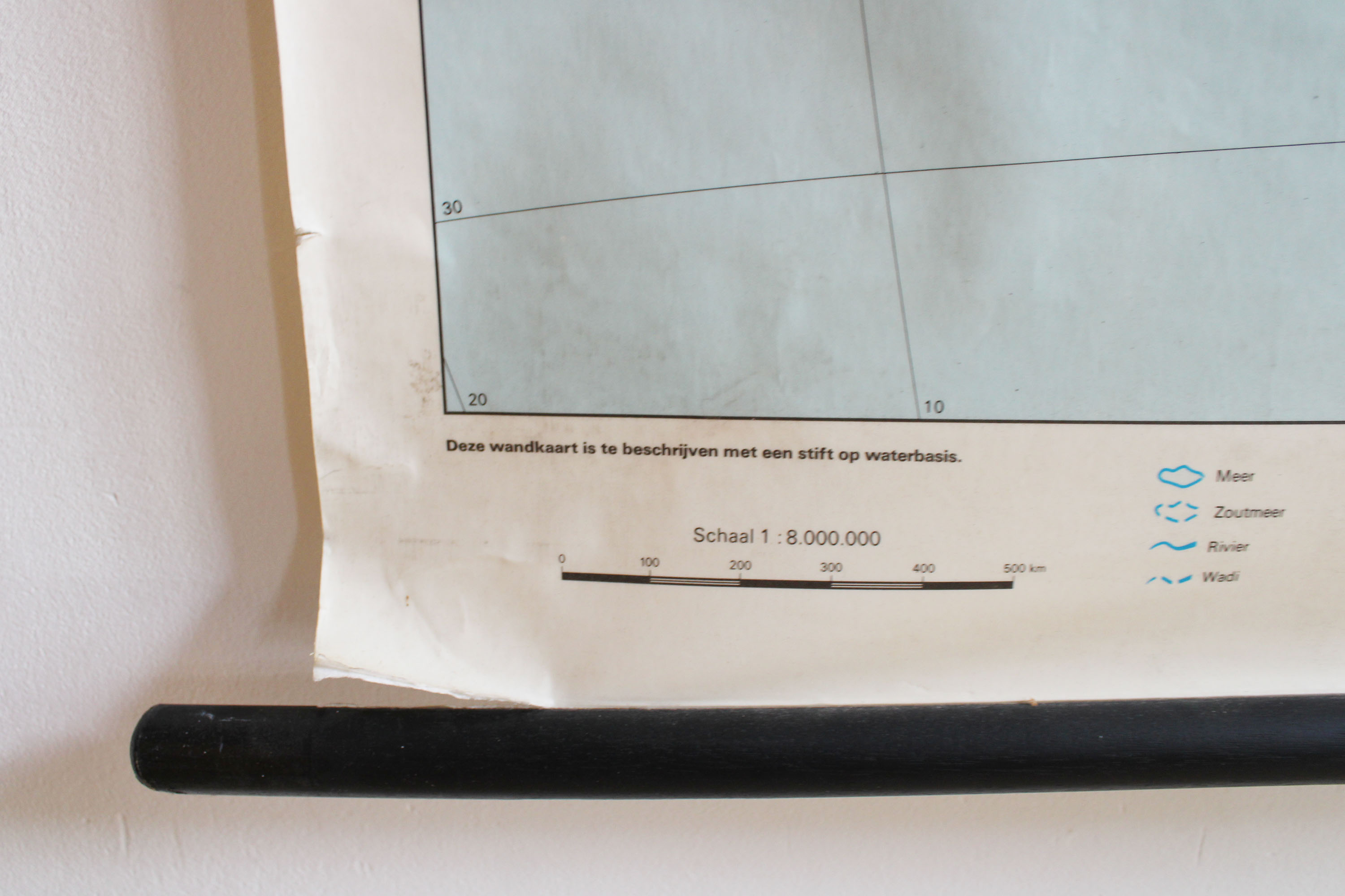 Vintage aardrijkskunde schoolplaat - Afrika Retro landkaart / wandkaart