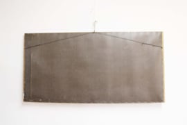 Groot handgeknoopt paneel met paarden. Ingelijst XXL vintage wandkleed