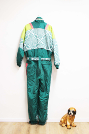 Groen vintage Anzoni skipak maat 52.  Retro winter onesie / après-ski / klunen