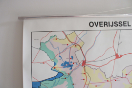 Vintage schoolplaat - Overijsel / Nederland. Retro Geografie landkaart