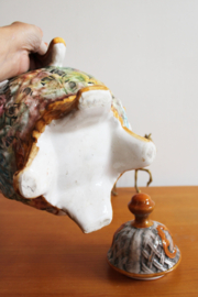 Super kitscherige karaf met deksel, Capodimonte? Grote vintage vaas