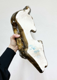 Groot gipsen honden beeld. Vintage herdershond beeldje