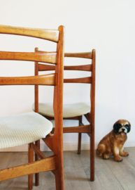 Set houten vintage stoelen. Mid Century retro eetkamerstoel, 2