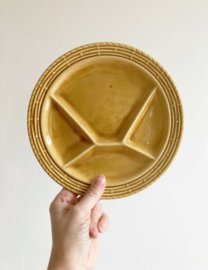 6 aardewerk vintage fondue borden. Set retro bordjes.