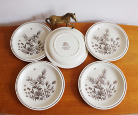 Set van 7 vintage borden - Pinewood W.H. Grindley. Aardewerk retro servies