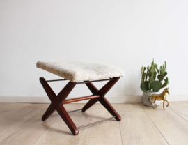 Verstelbare vintage voetenbank -  Gimson & Slater? Retro hocker, jaren 60.