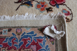 Groot handgeknoopt Perzisch tapijt met bloemen. Oosters vintage kleed, Kirman/Kerman
