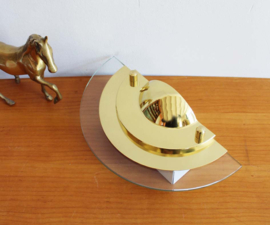 Goud kleurige messing wandlampje, Kappa - Dijkstra? Vintage Hollywood Regency lampje