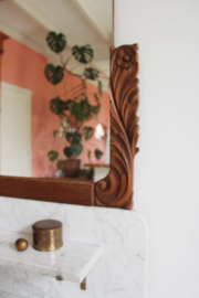 Houten antieke commode met marmeren blad. Vintage kast / Art Deco dressoir