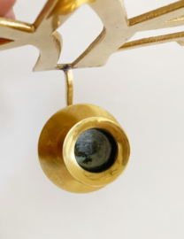 Messing wandkandelaar met levensboom. Vintage kandelaar - brass