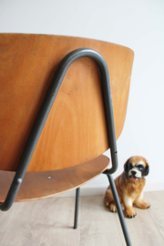 Industriële retro schoolstoel,  Kho Liang Ie? Hout/metalen vintage stoel
